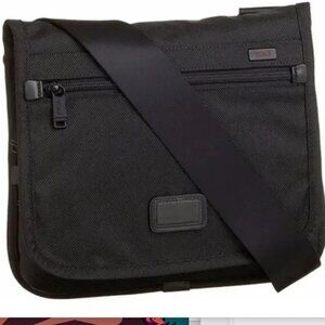 TUMI Black Alpha Small Flap Crossbody Messenger Bag (22105DH)